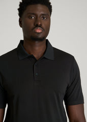 American Tall Sale | Performance Vented Golf Polo for Tall Men in Black