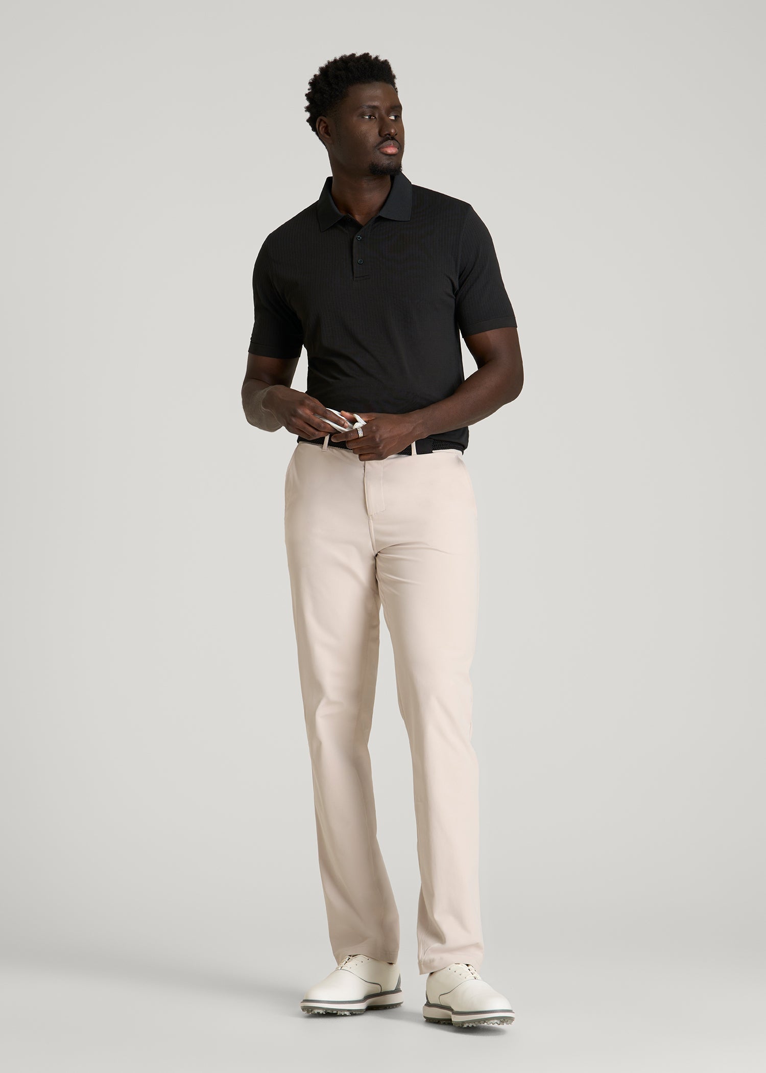 American Tall Sale | Performance Vented Golf Polo for Tall Men in Black
