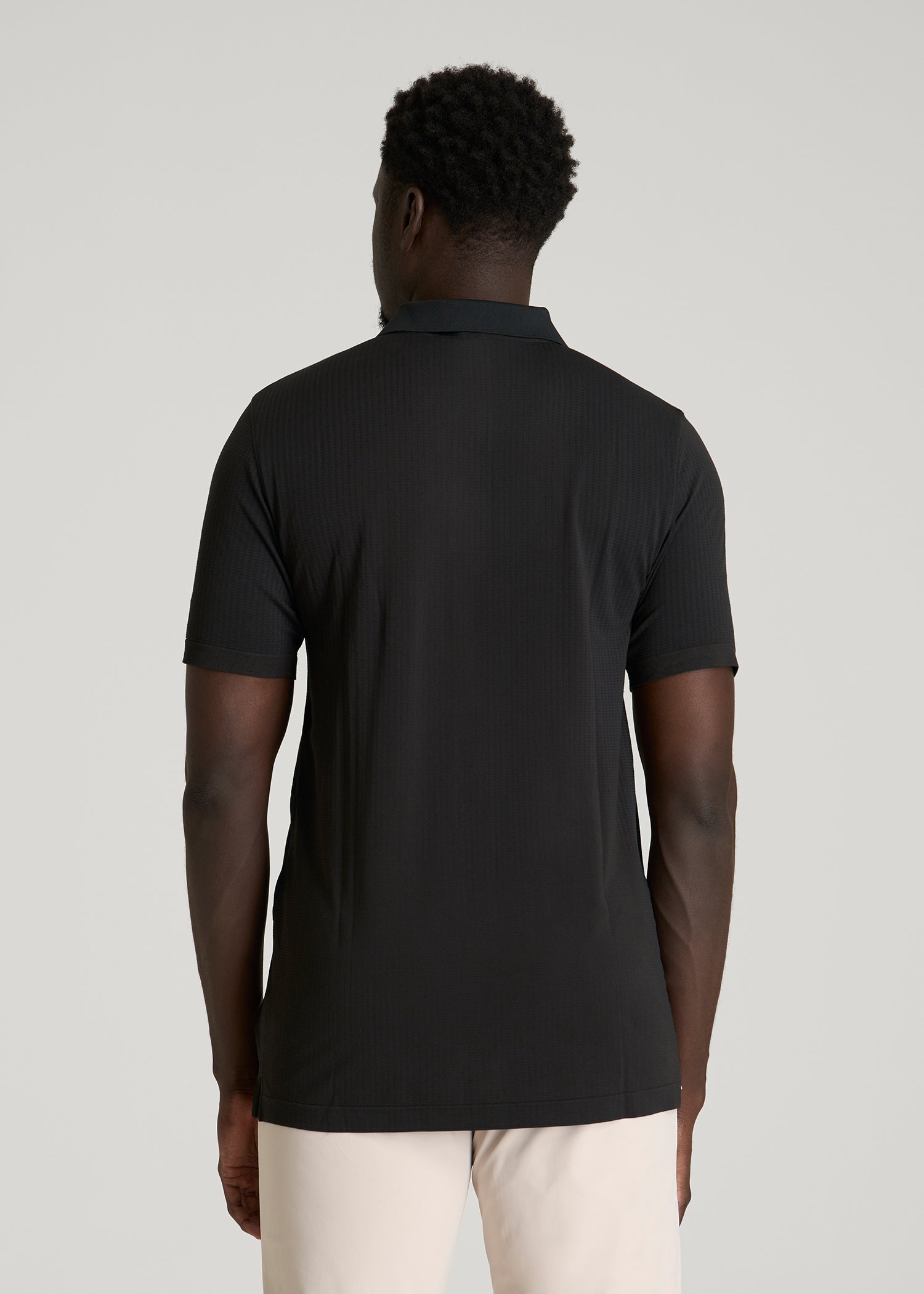American Tall Sale | Performance Vented Golf Polo for Tall Men in Black