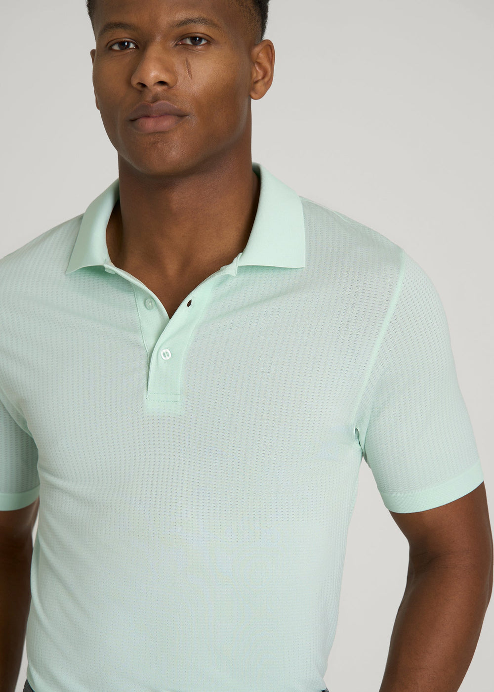 American Tall Online Shop | Performance Vented Golf Polo for Tall Men in Opal Blue