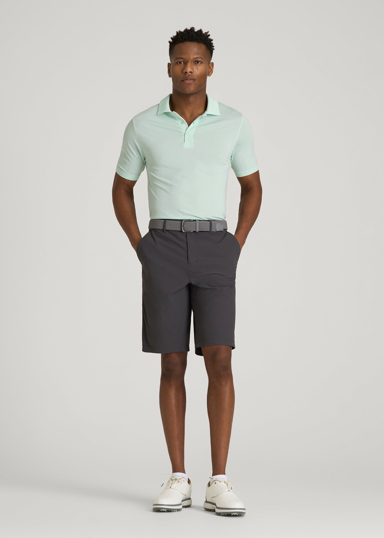American Tall Online Shop | Performance Vented Golf Polo for Tall Men in Opal Blue