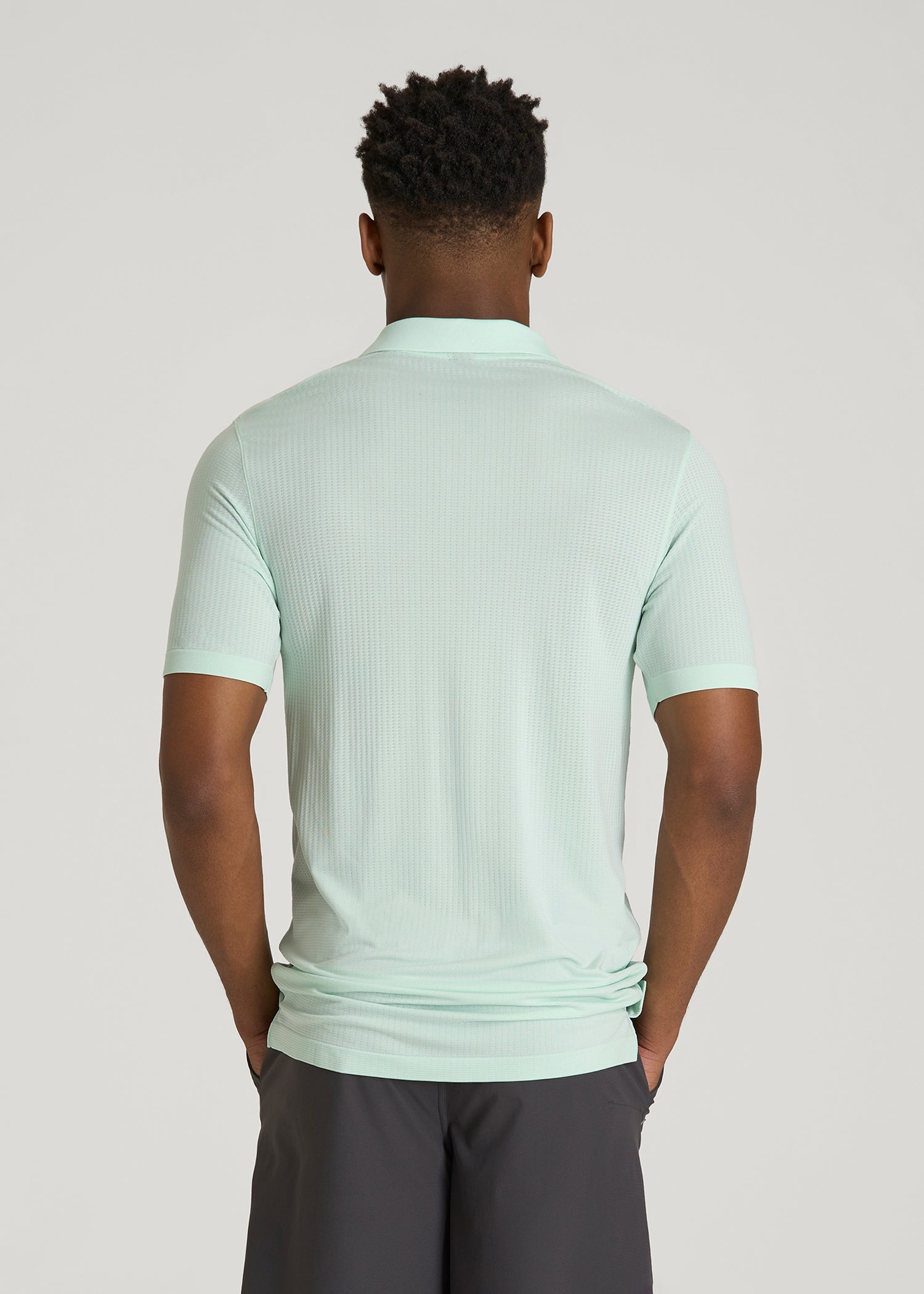 American Tall Online Shop | Performance Vented Golf Polo for Tall Men in Opal Blue