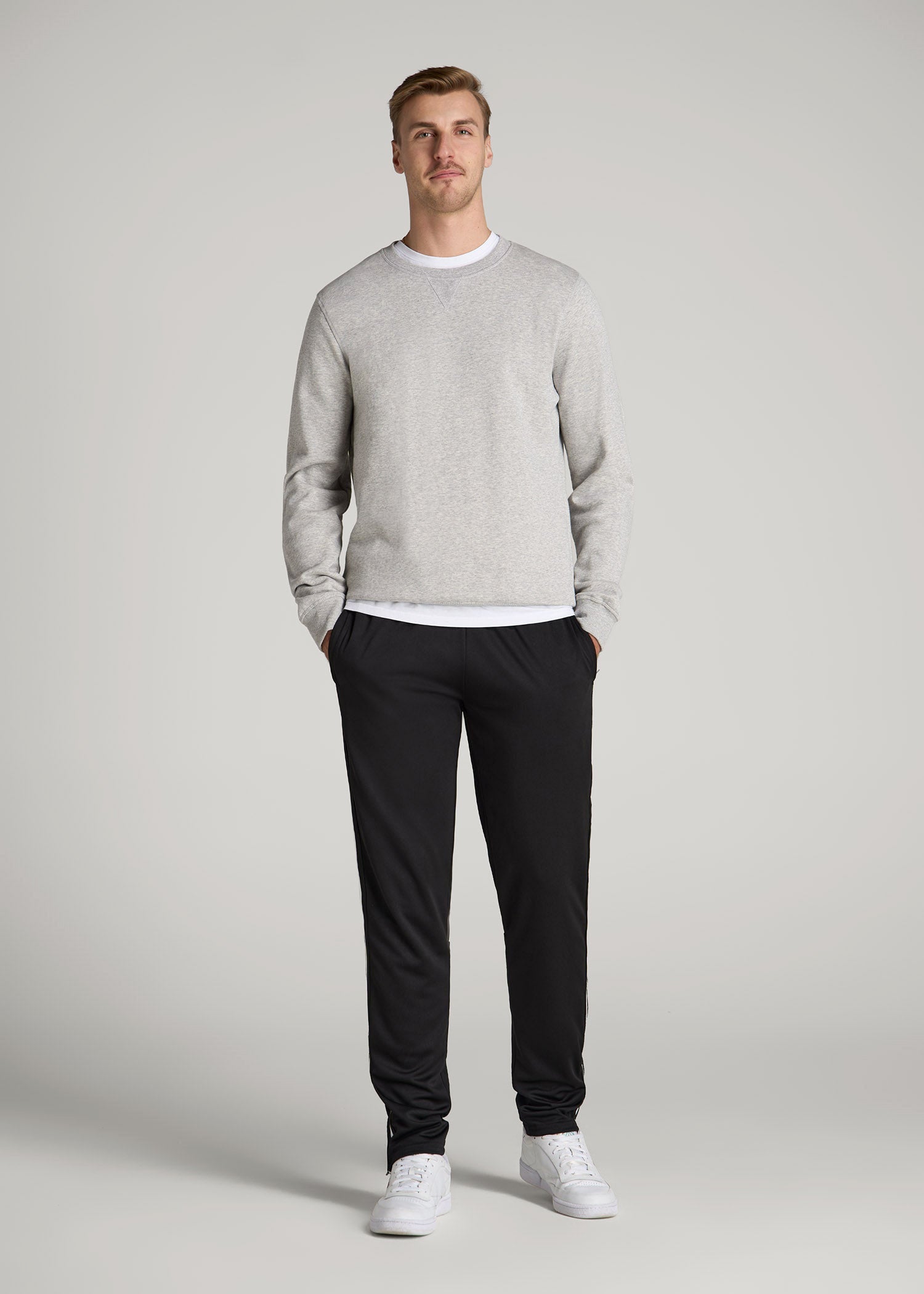American Tall Online | Athletic Stripe Pants for Tall Men in Black