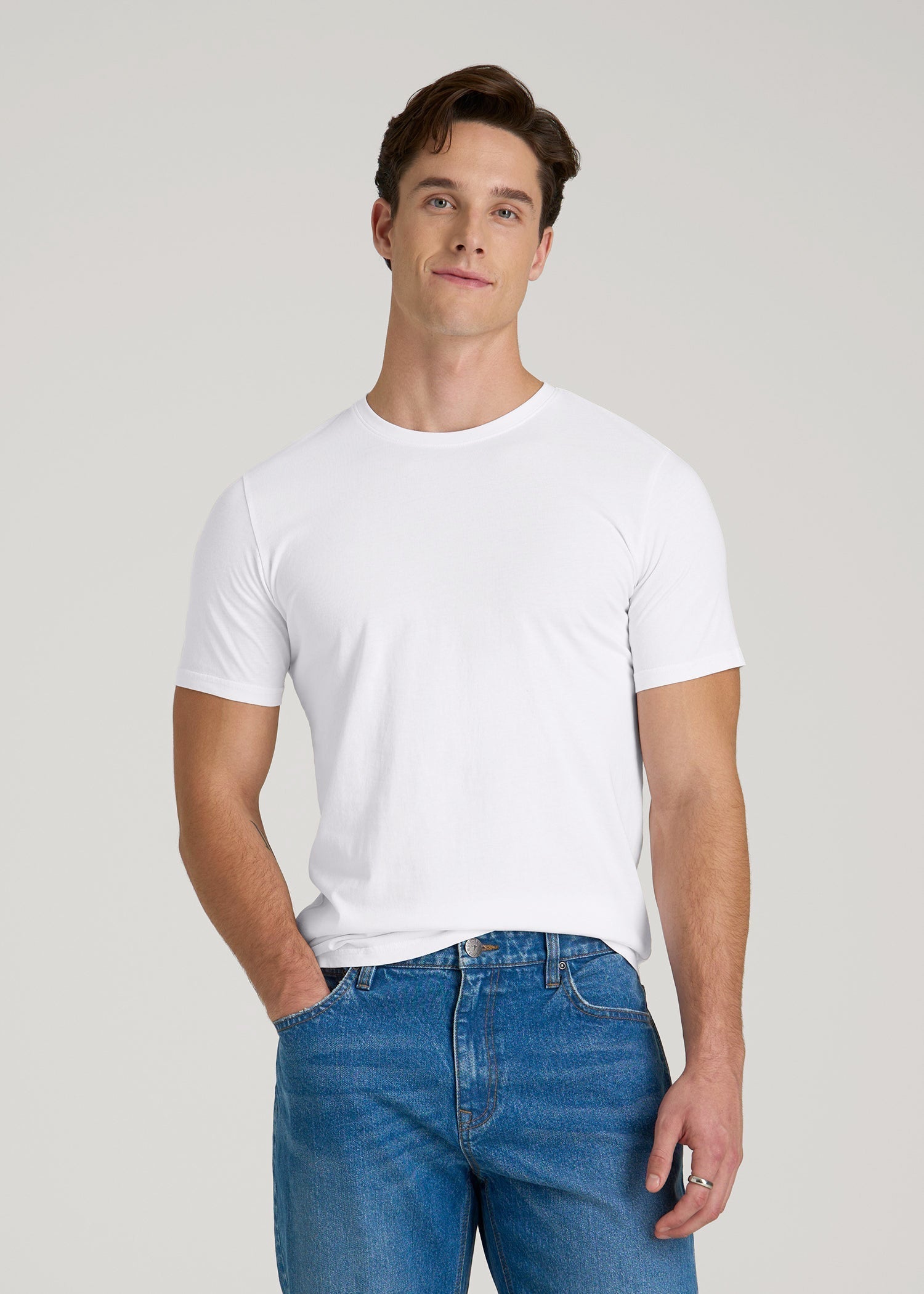 American Tall Sale | The Everyday Regular Fit Crewneck T-Shirt for Tall Men in White