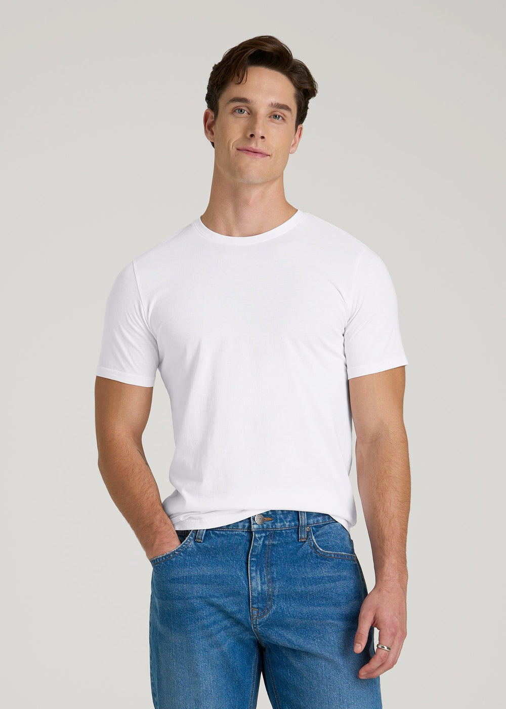 American Tall Sale | The Everyday Regular Fit Crewneck T-Shirt for Tall Men in White