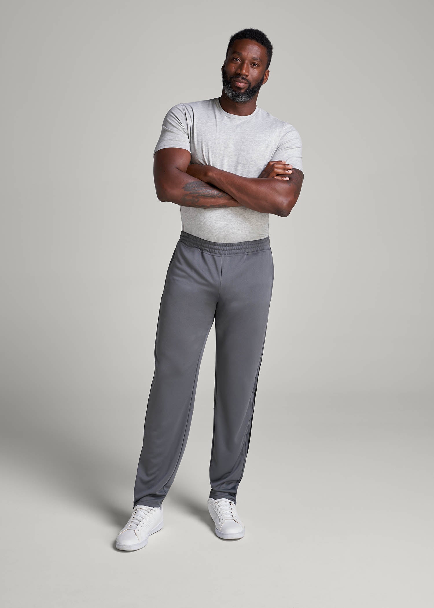 American Tall For Sale | Athletic Stripe Pants for Tall Men in Grey-Black Stripe
