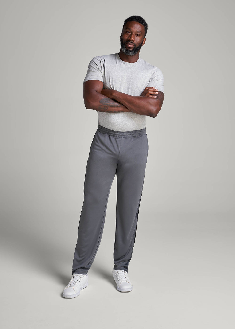 American Tall For Sale | Athletic Stripe Pants for Tall Men in Grey-Black Stripe