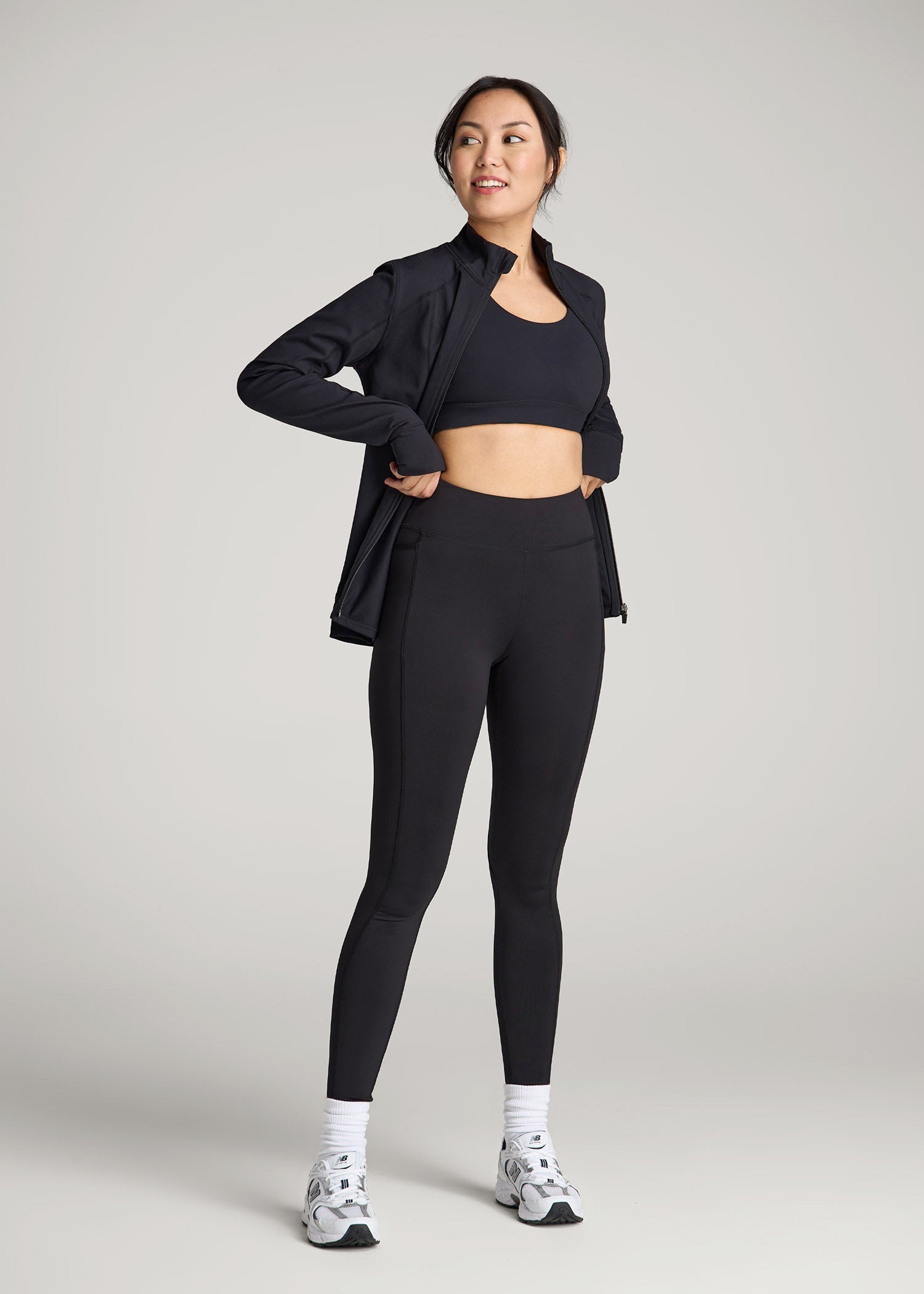 American Tall Sale | Bella Outer-Pocket Leggings for Tall Women in Black