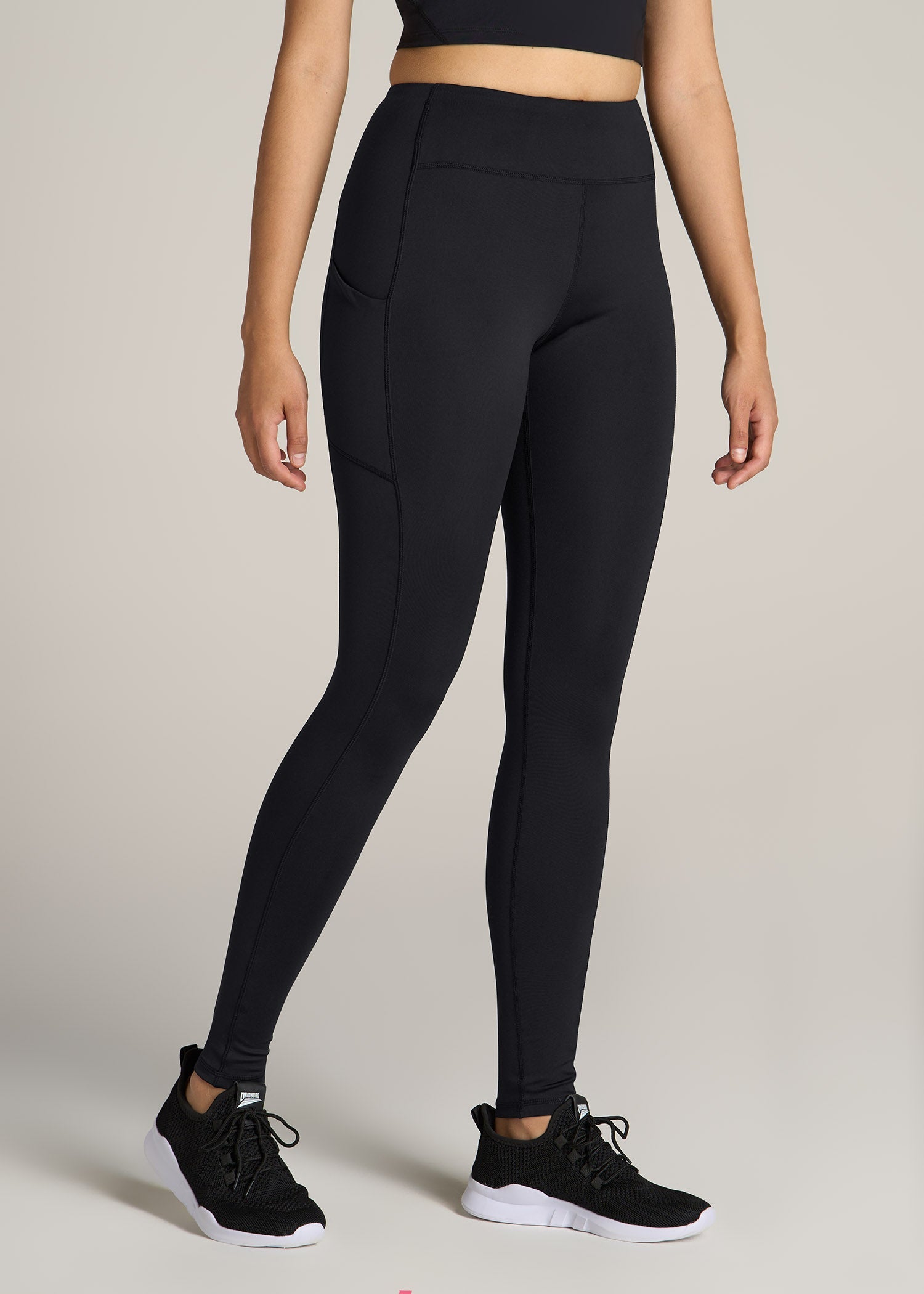 American Tall Outlet | Active Leggings with Pockets for Tall Women in Black