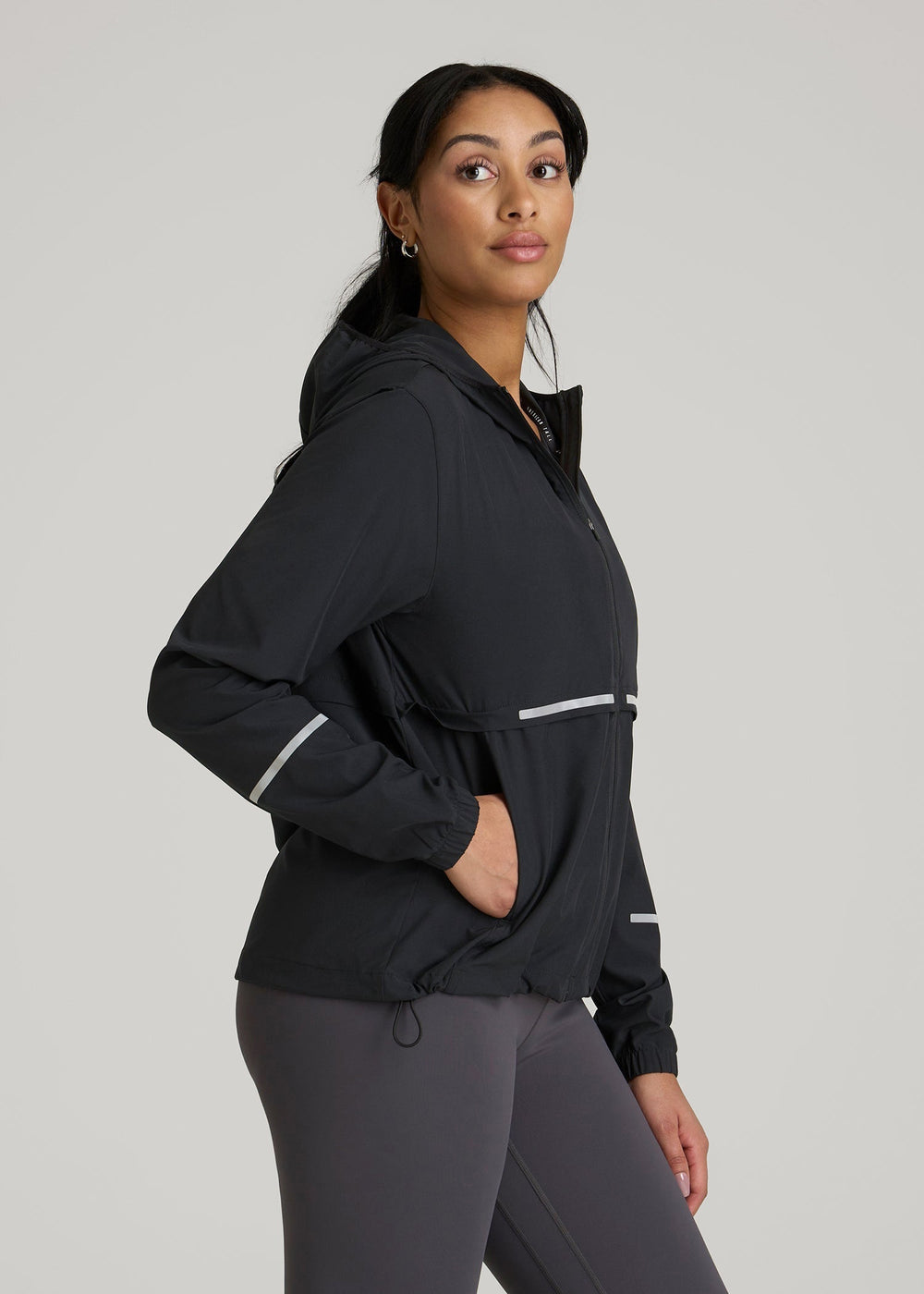 American Tall Outlet | Featherweight Packable Jacket for Tall Women in Black