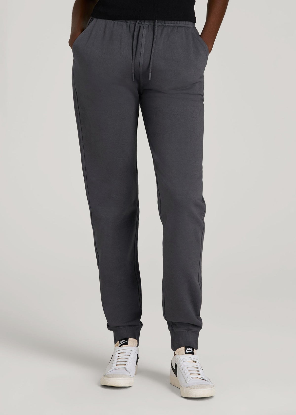 American Tall Online | Garment Dyed Joggers for Tall Women in Washed Charcoal Rinse