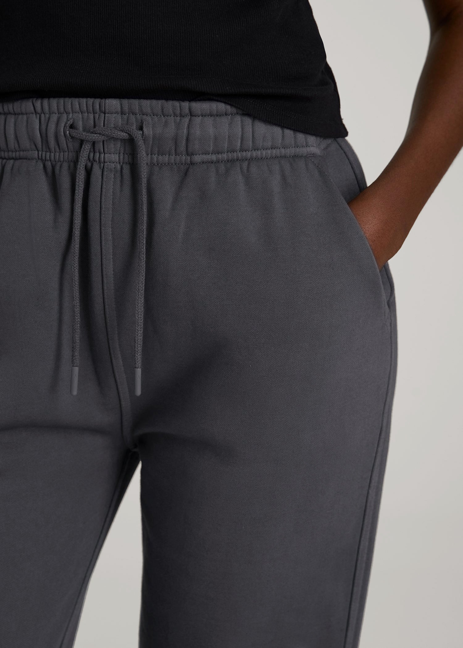 American Tall Online | Garment Dyed Joggers for Tall Women in Washed Charcoal Rinse