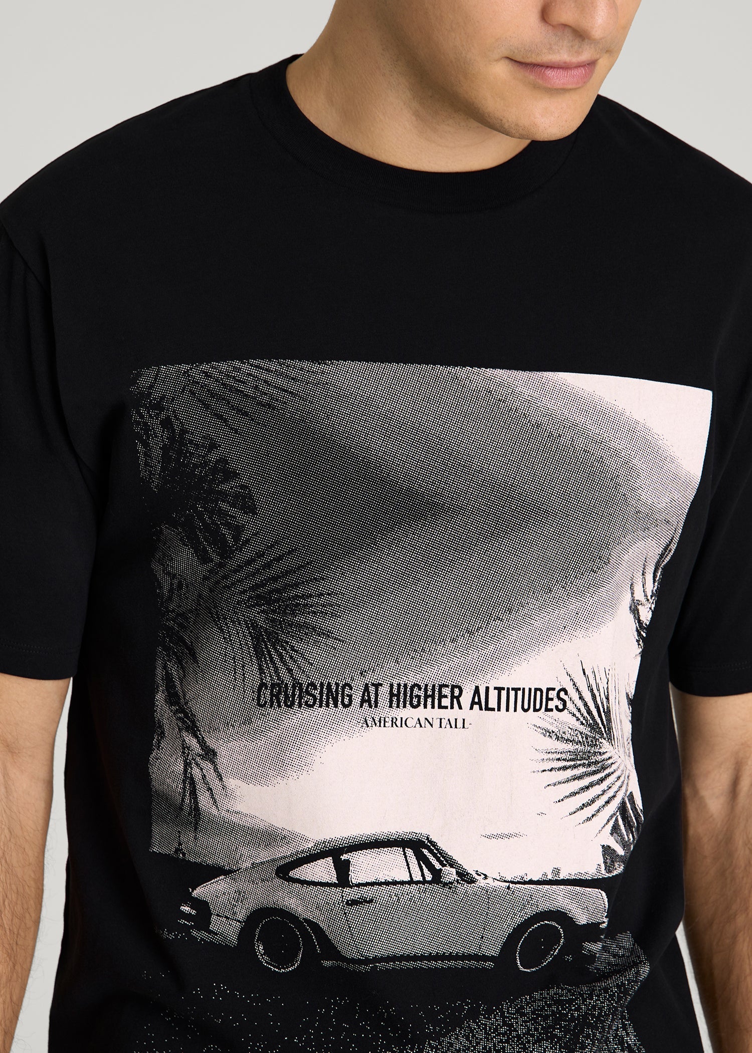 American Tall Sale | Auto Graphic Tee for Tall Men in Black