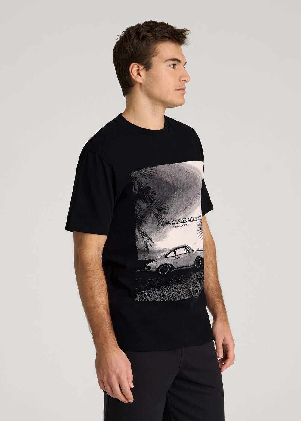 American Tall Sale | Auto Graphic Tee for Tall Men in Black