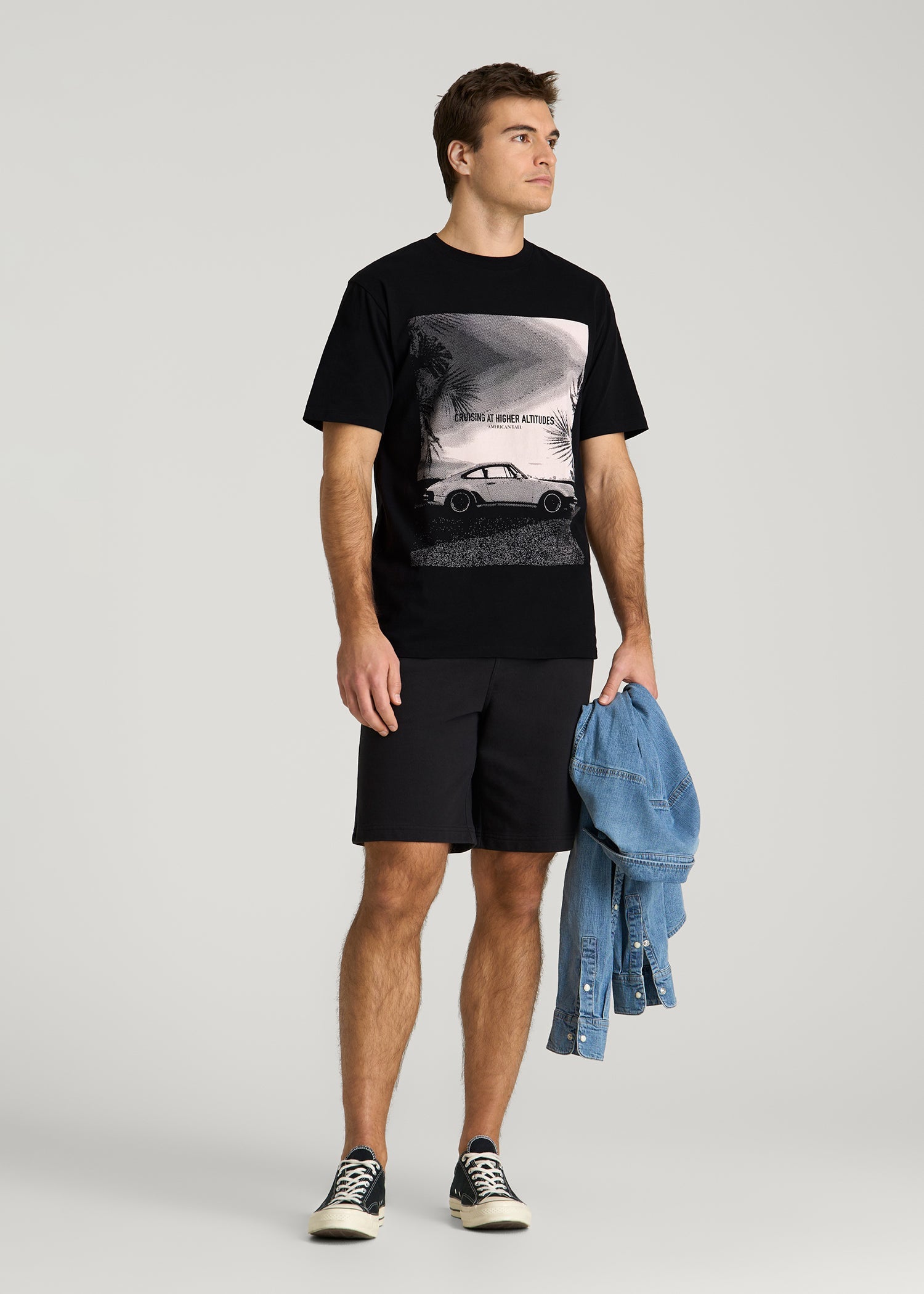 American Tall Sale | Auto Graphic Tee for Tall Men in Black