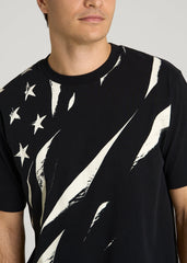 American Tall For Sale | Monochrome Flag Graphic Tee for Tall Men in Black