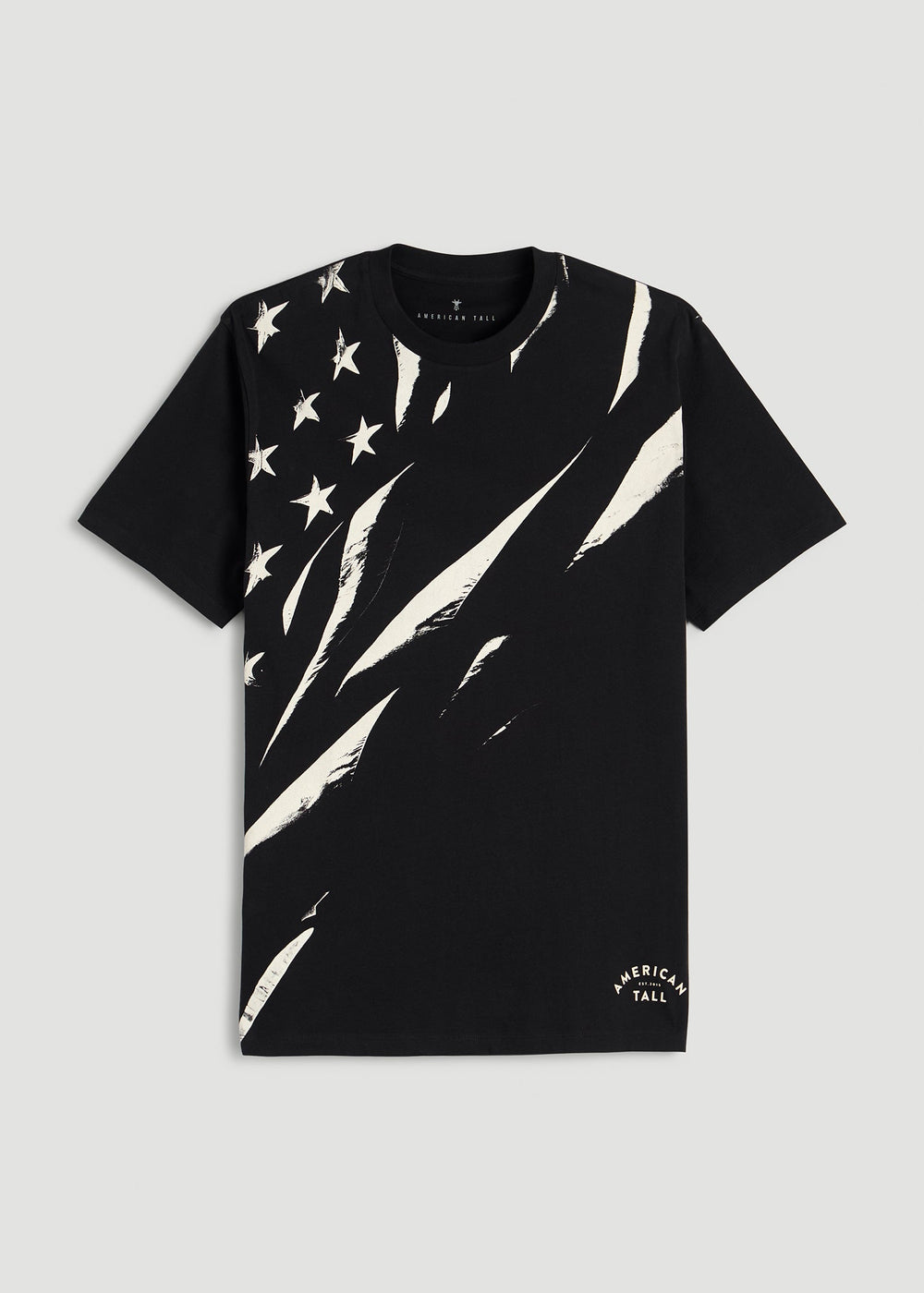 American Tall For Sale | Monochrome Flag Graphic Tee for Tall Men in Black