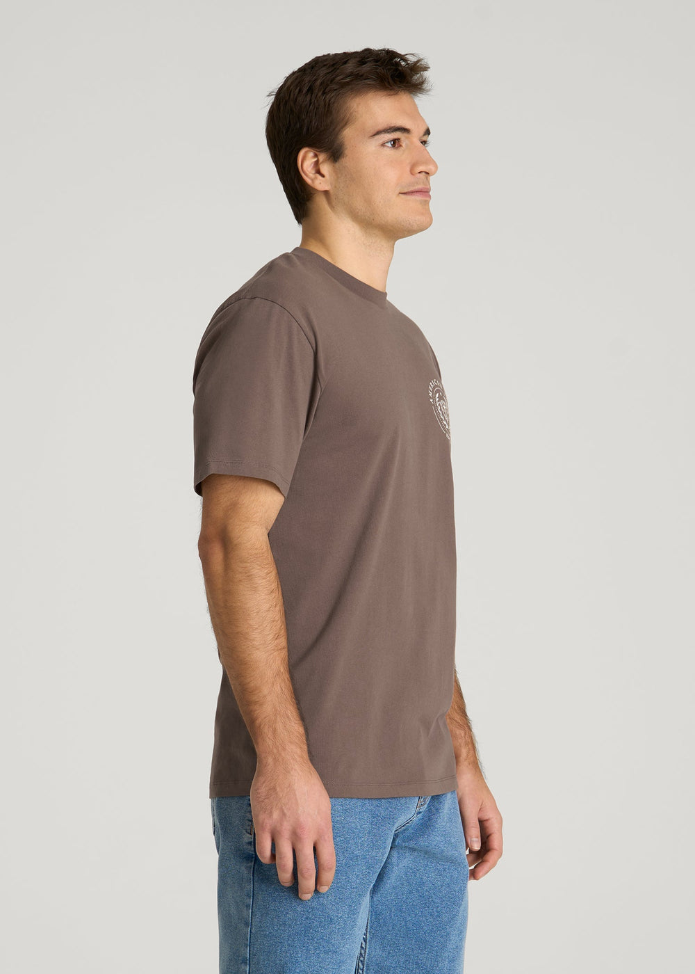 American Tall Online Shop | Crest Graphic Tee for Tall Men in Brown