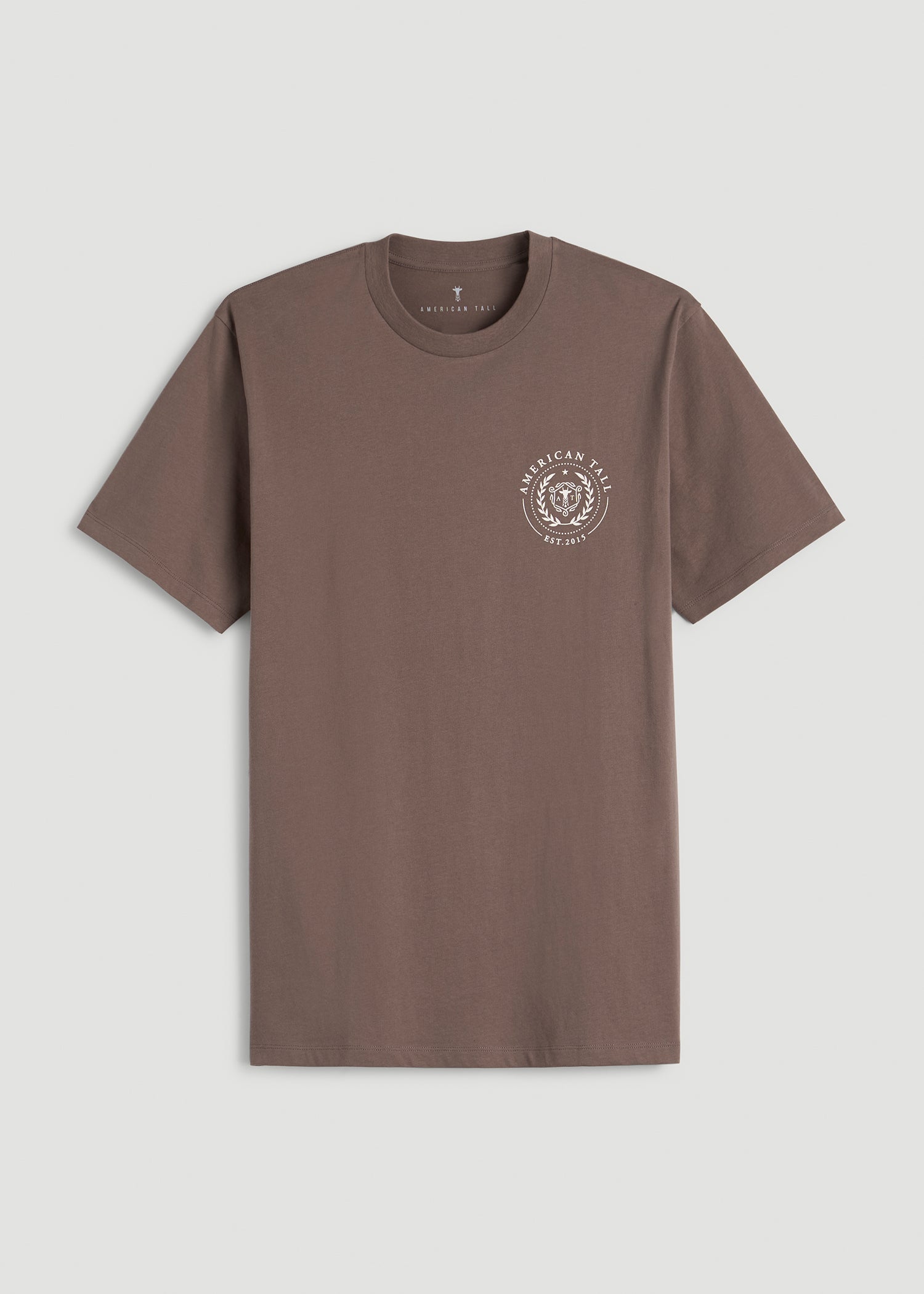 American Tall Online Shop | Crest Graphic Tee for Tall Men in Brown