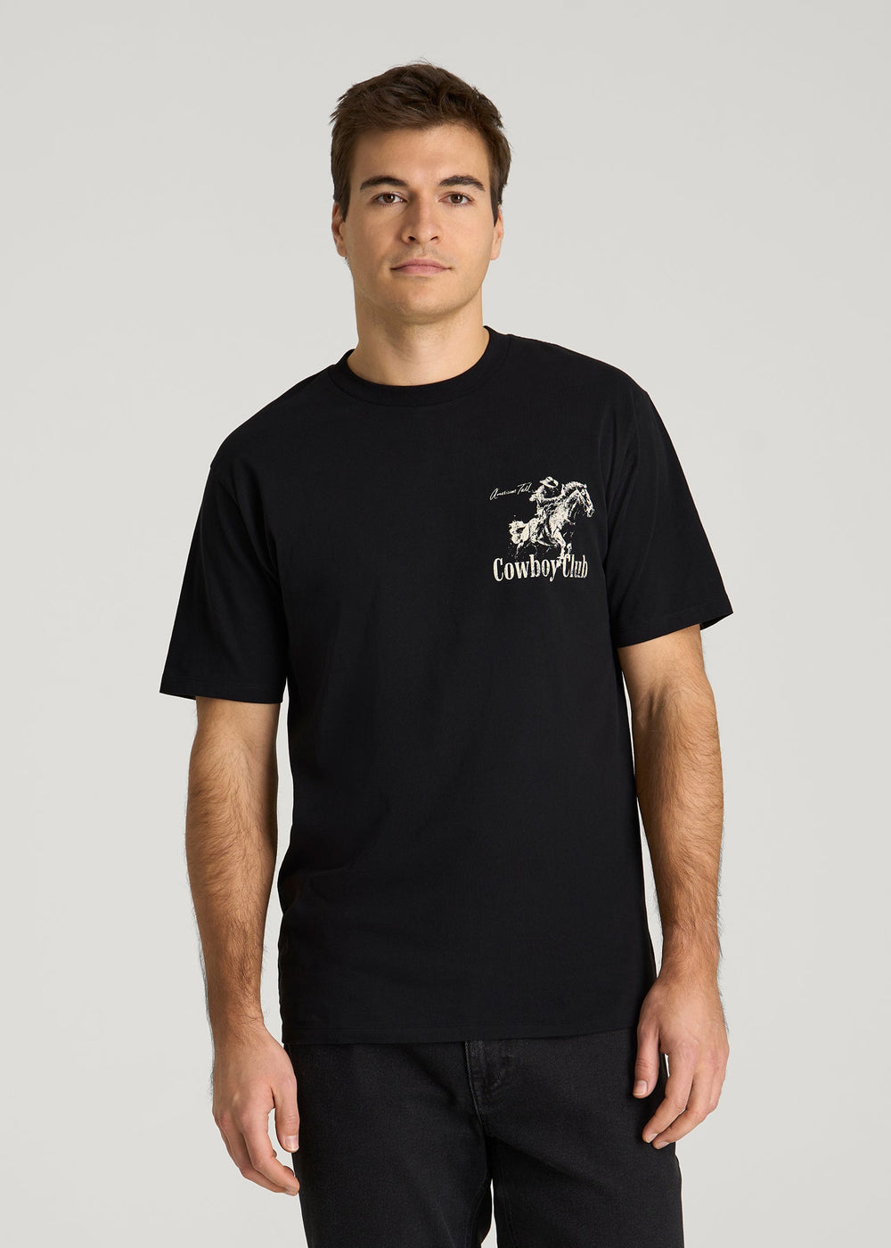 American Tall Discount | Rodeo Graphic Tee for Tall Men in Black