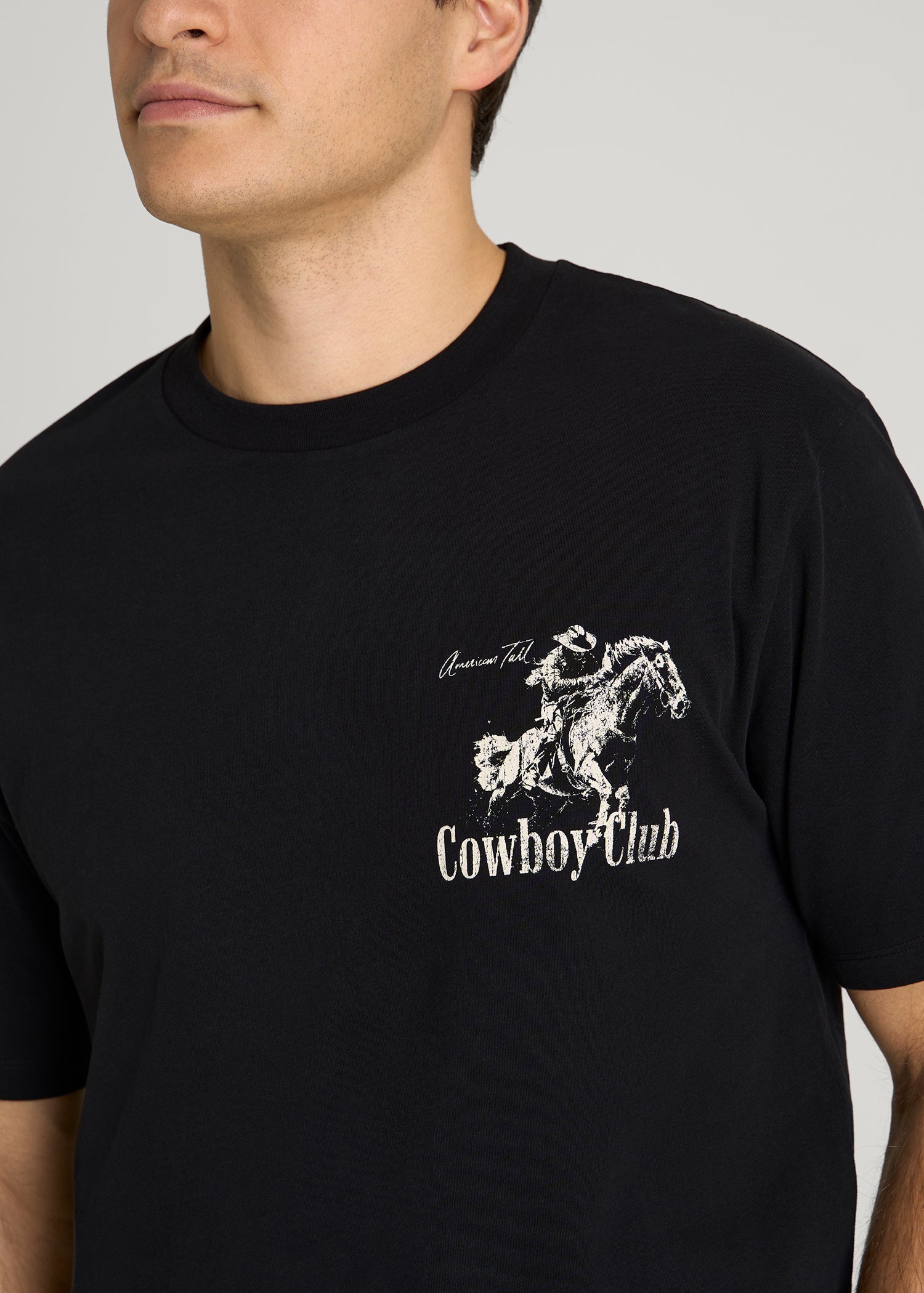 American Tall Discount | Rodeo Graphic Tee for Tall Men in Black
