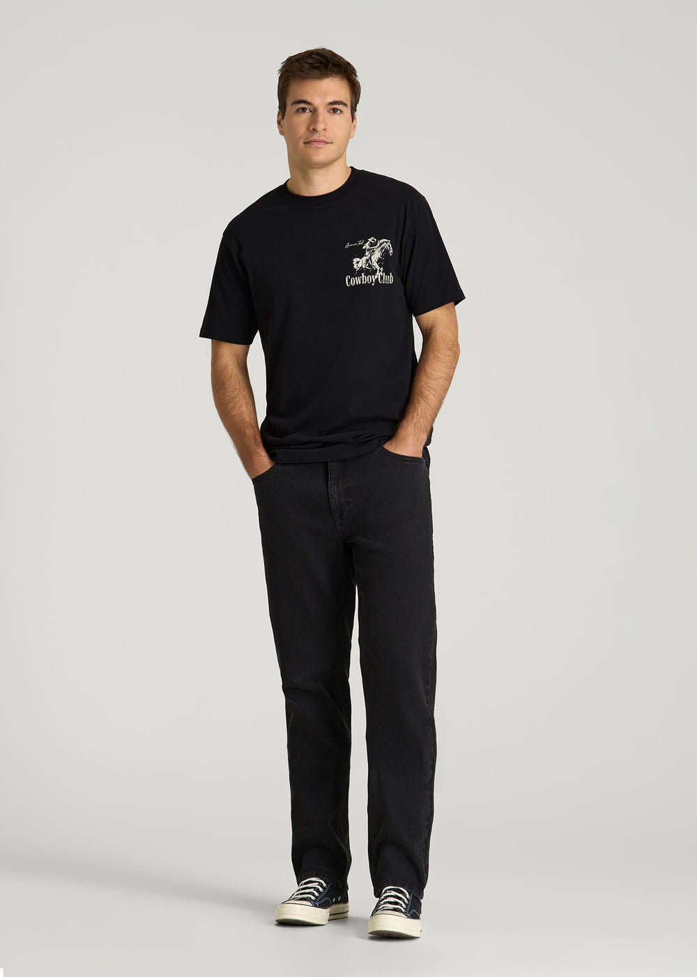 American Tall Discount | Rodeo Graphic Tee for Tall Men in Black