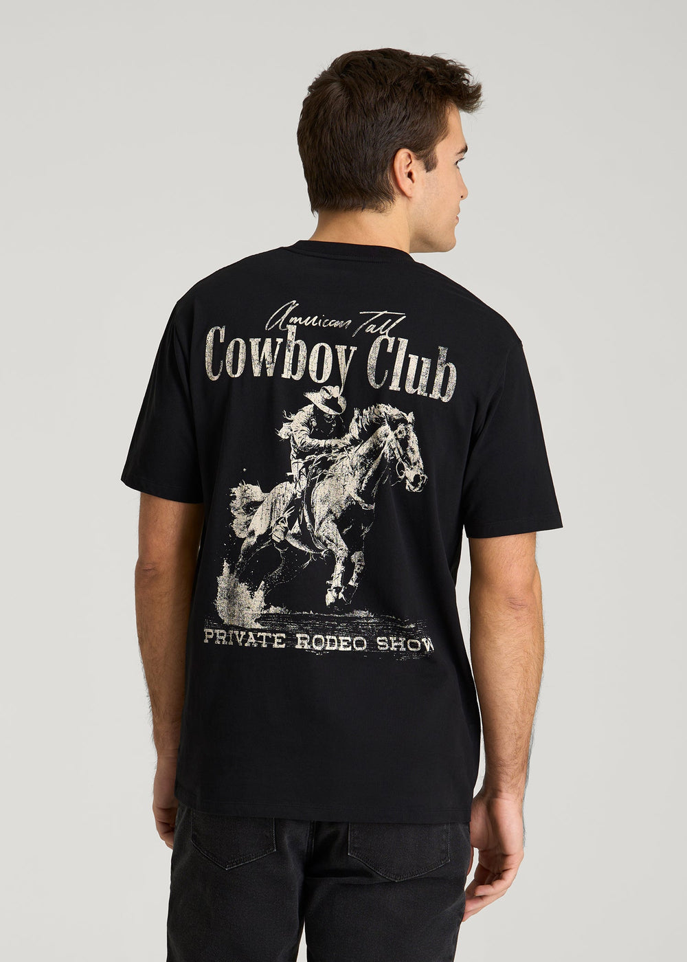American Tall Discount | Rodeo Graphic Tee for Tall Men in Black