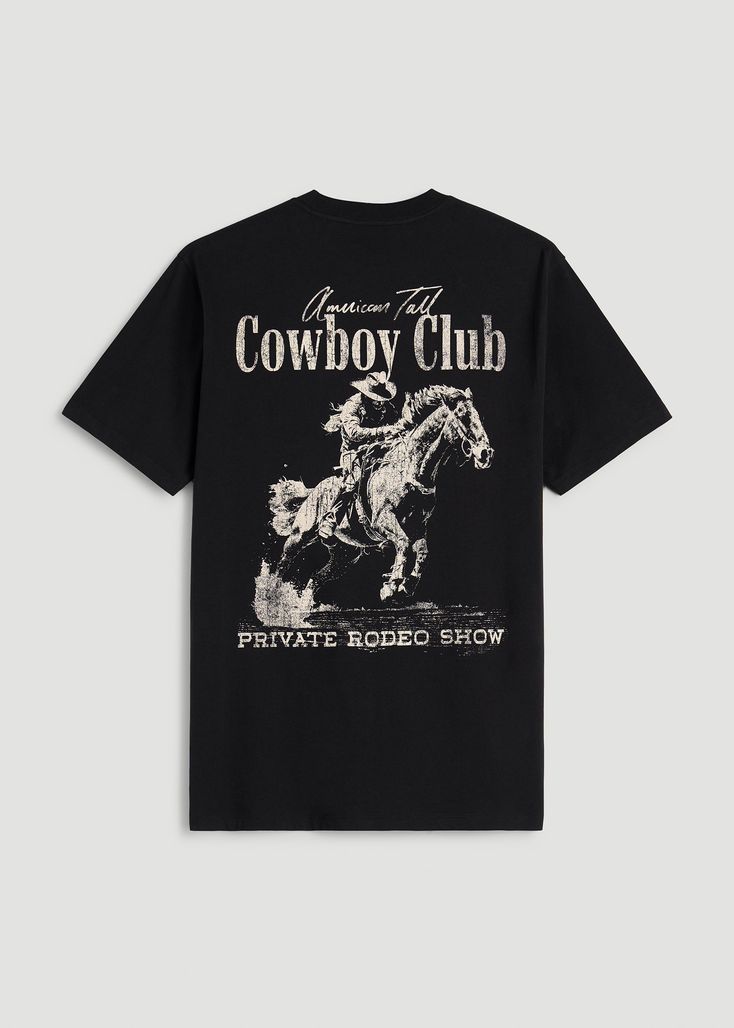 American Tall Discount | Rodeo Graphic Tee for Tall Men in Black
