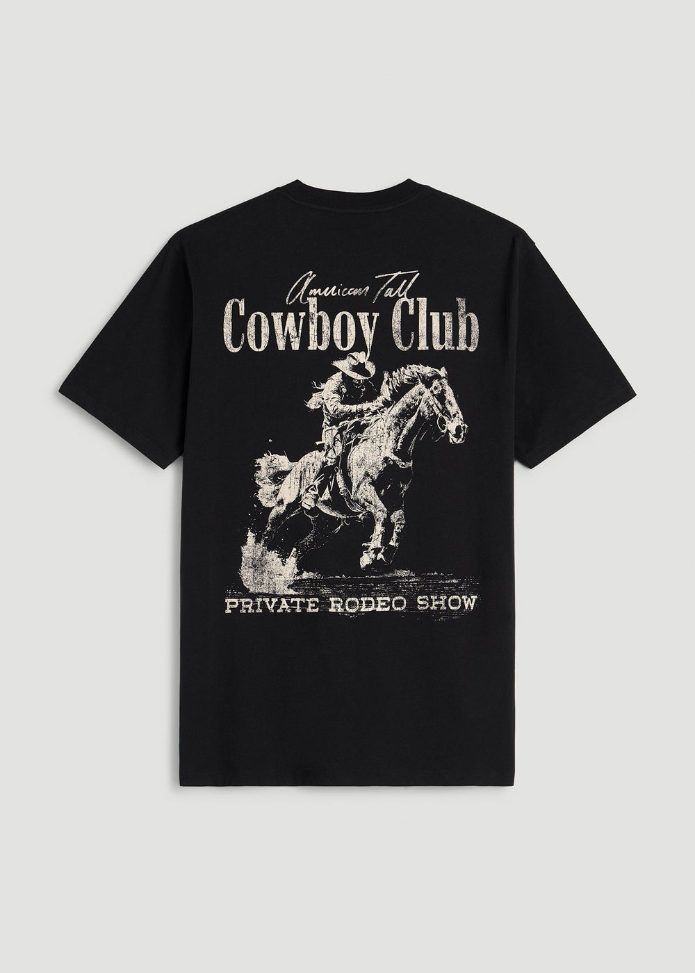 American Tall Discount | Rodeo Graphic Tee for Tall Men in Black