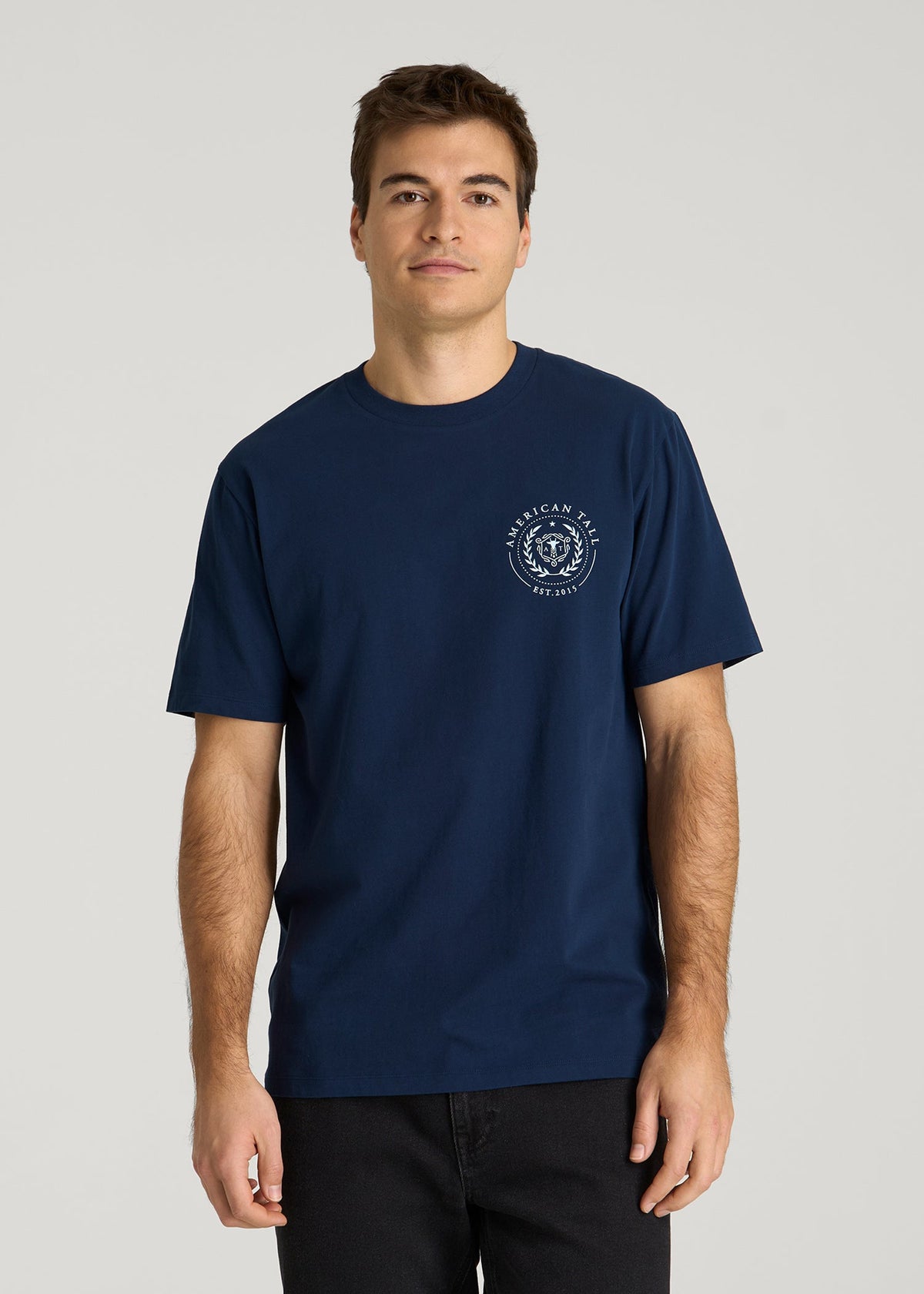 American Tall Online | Crest Graphic Tee for Tall Men in Blue