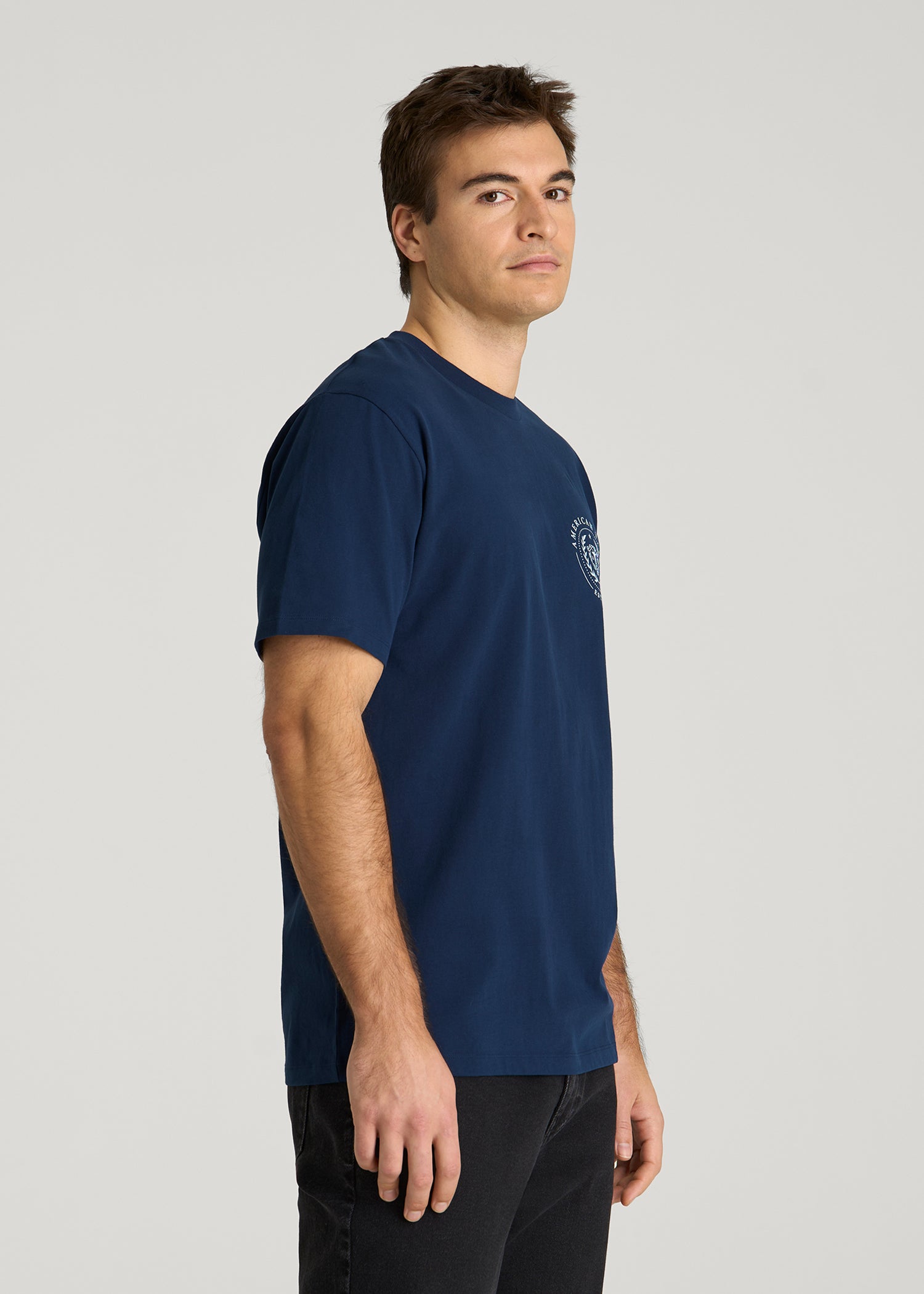 American Tall Online | Crest Graphic Tee for Tall Men in Blue