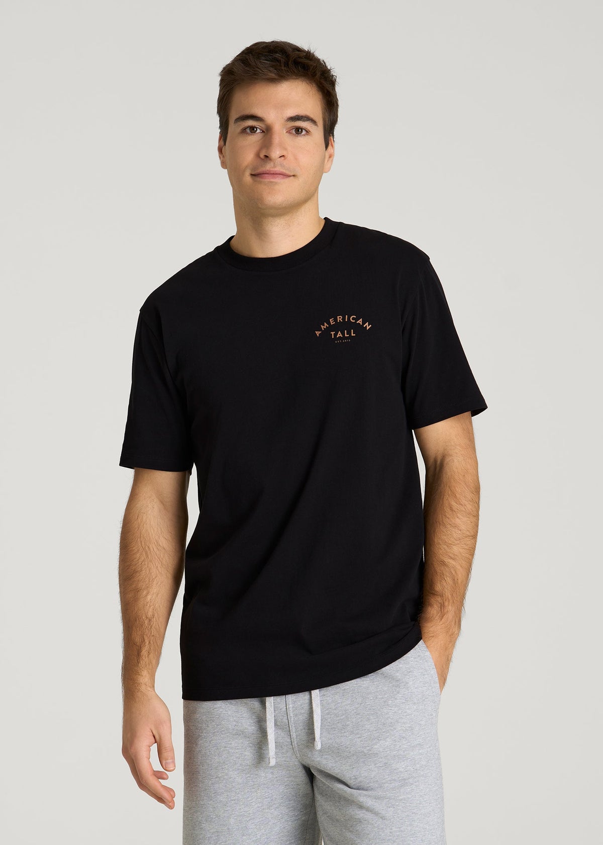 American Tall Sale | Giraffe Graphic Tee for Tall Men in Black