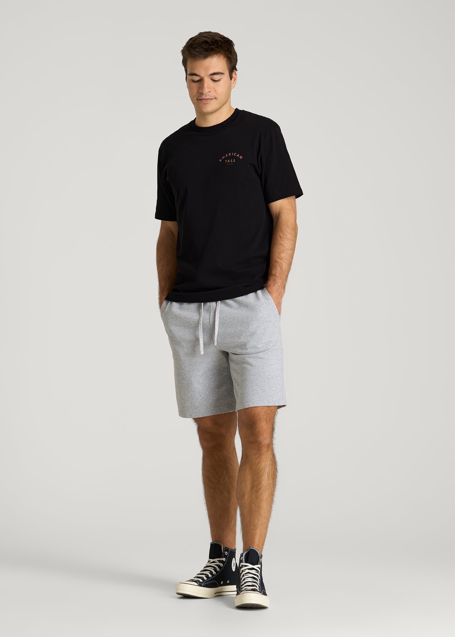 American Tall Sale | Giraffe Graphic Tee for Tall Men in Black