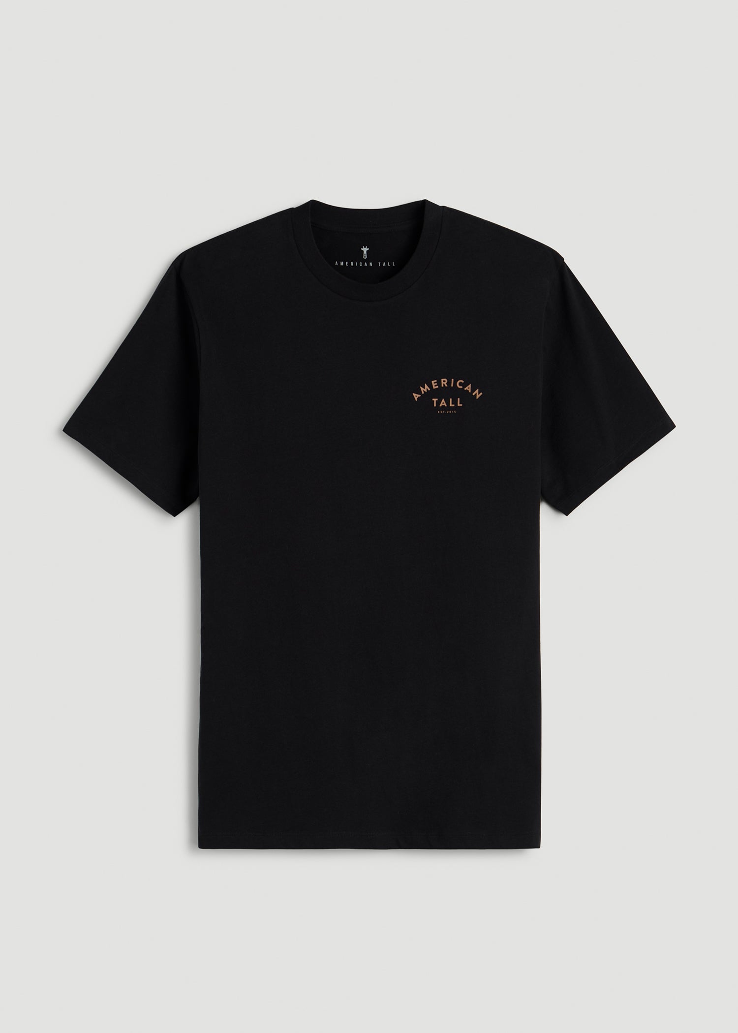 American Tall Sale | Giraffe Graphic Tee for Tall Men in Black