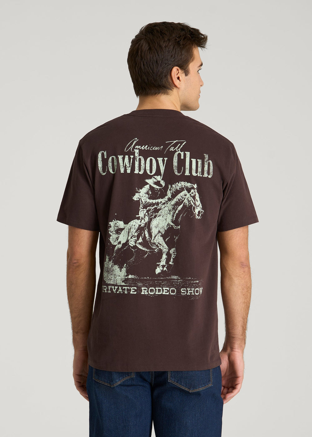 American Tall For Sale | Rodeo Graphic Tee for Tall Men in Brown