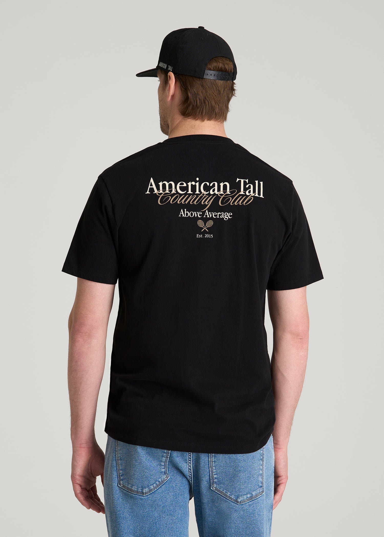American Tall Online Shop | Country Club Graphic Tee for Tall Men in Black