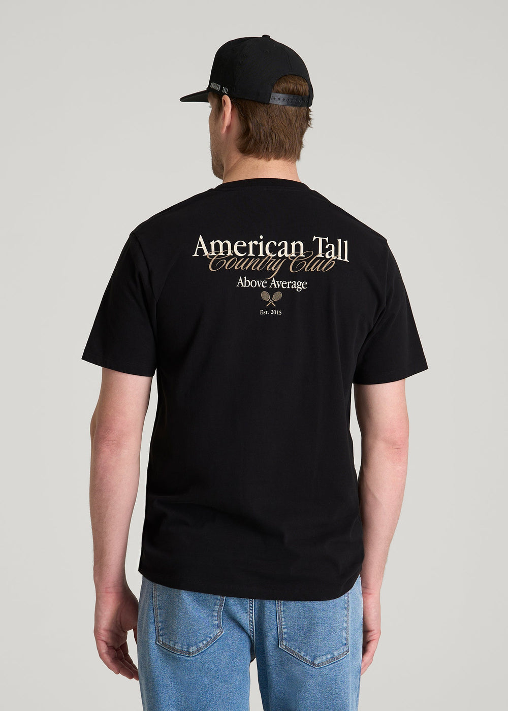 American Tall Online Shop | Country Club Graphic Tee for Tall Men in Black