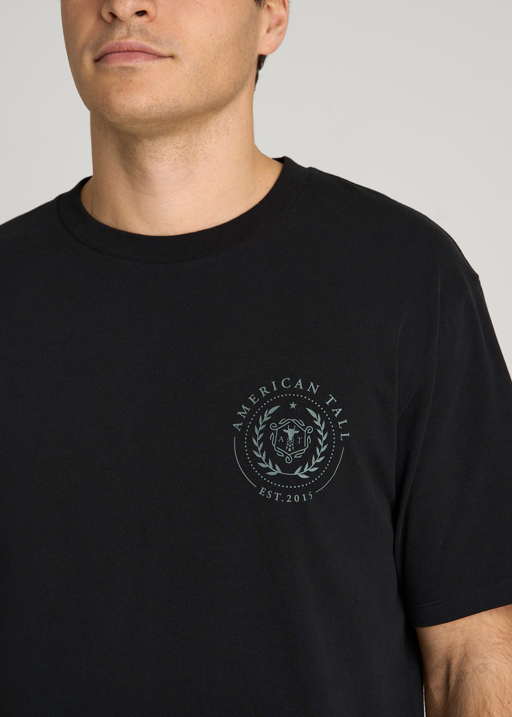 American Tall Online | Crest Graphic Tee for Tall Men in Black