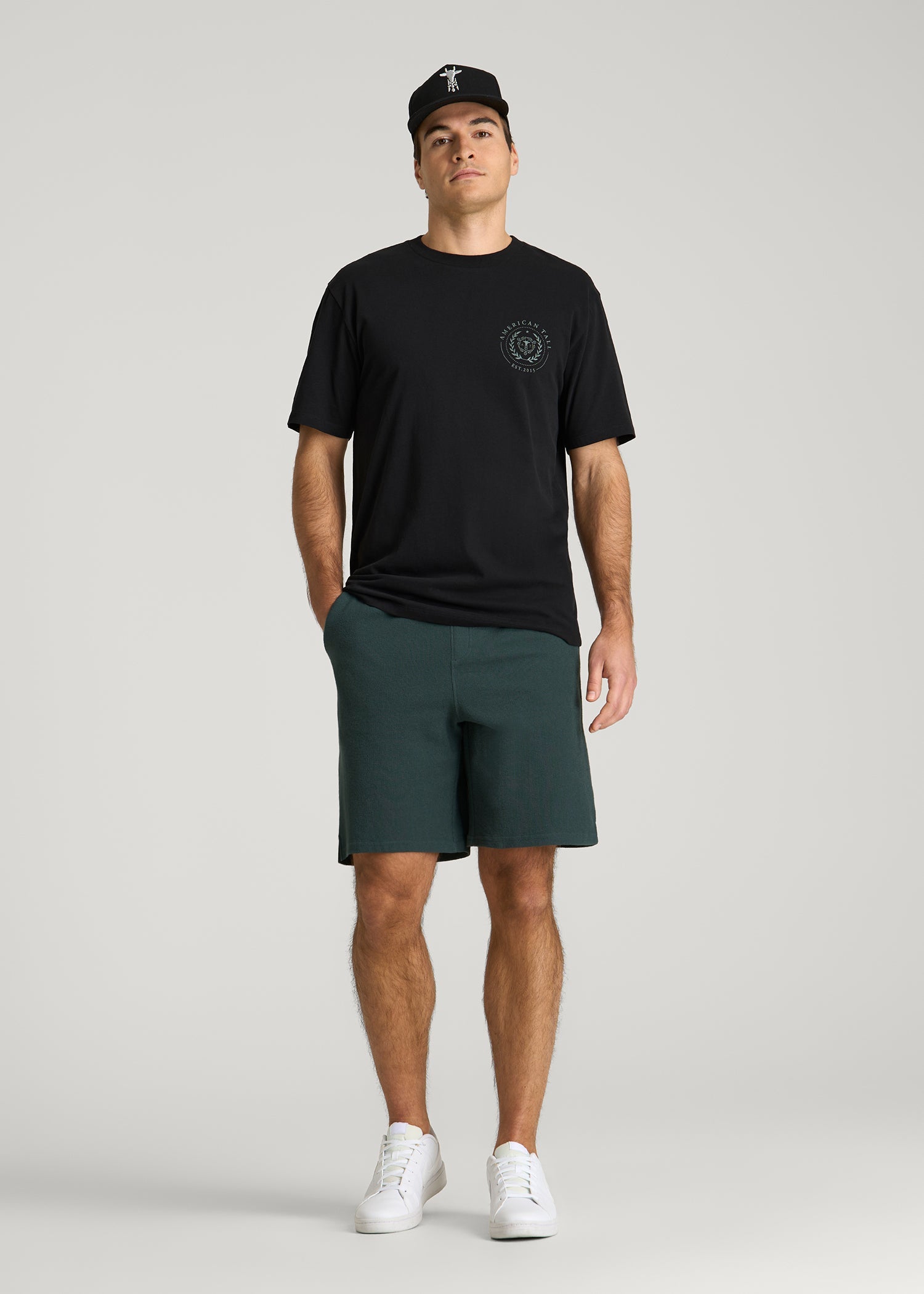 American Tall Online | Crest Graphic Tee for Tall Men in Black