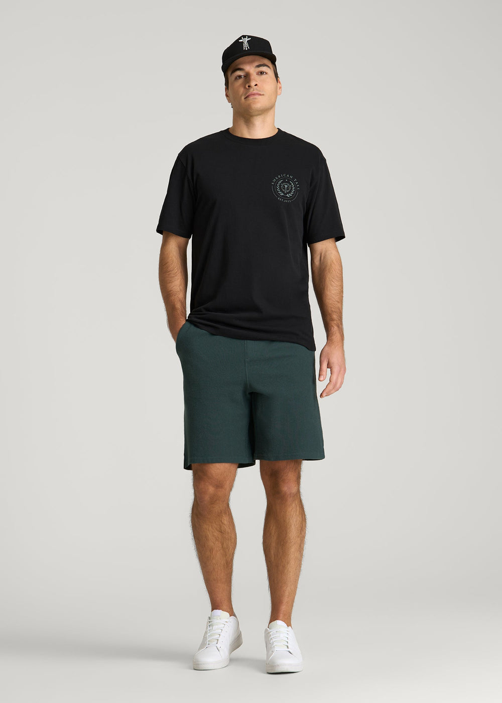 American Tall Online | Crest Graphic Tee for Tall Men in Black