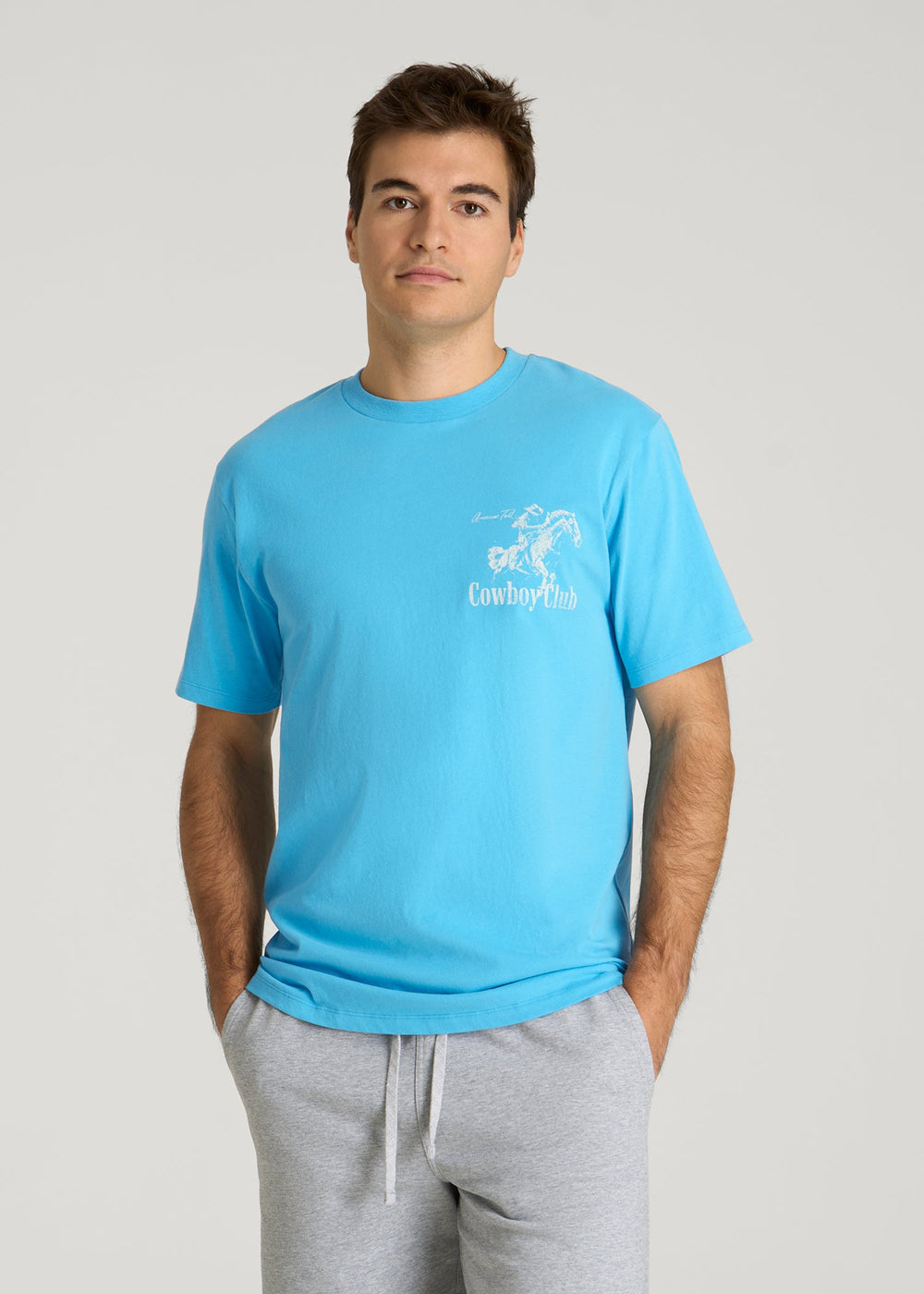 American Tall Outlet | Rodeo Graphic Tee for Tall Men in Blue