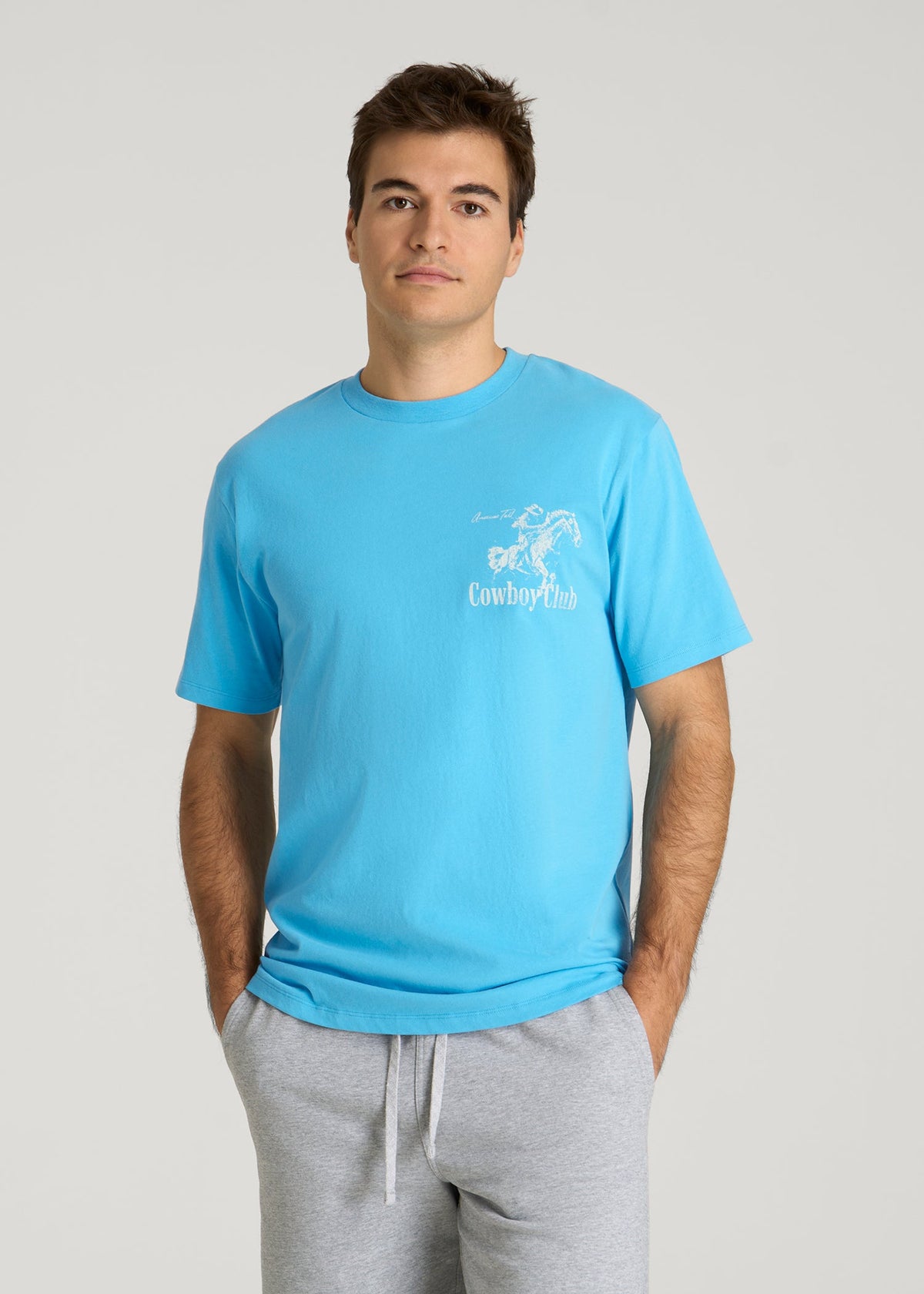 American Tall Outlet | Rodeo Graphic Tee for Tall Men in Blue