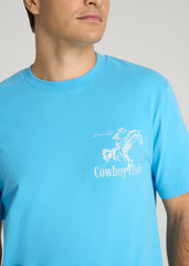 American Tall Outlet | Rodeo Graphic Tee for Tall Men in Blue