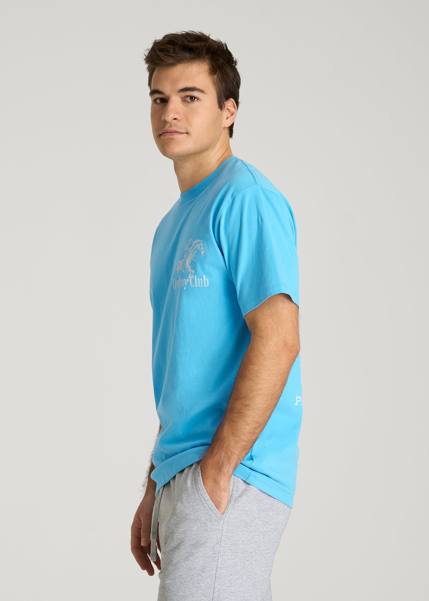 American Tall Outlet | Rodeo Graphic Tee for Tall Men in Blue