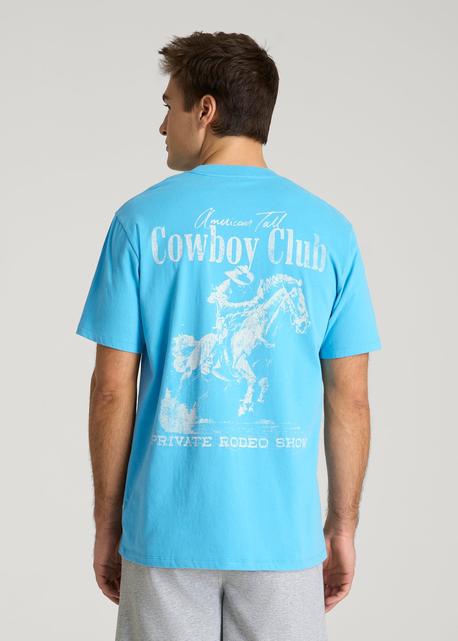 American Tall Outlet | Rodeo Graphic Tee for Tall Men in Blue