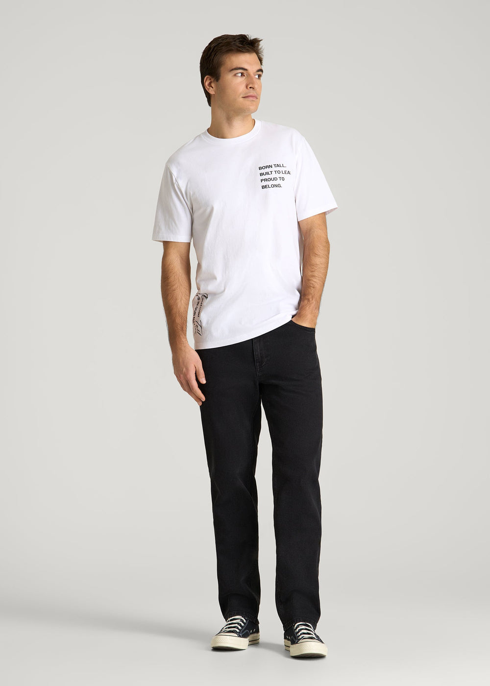 American Tall For Sale | Mission Graphic Tee for Tall Men in White