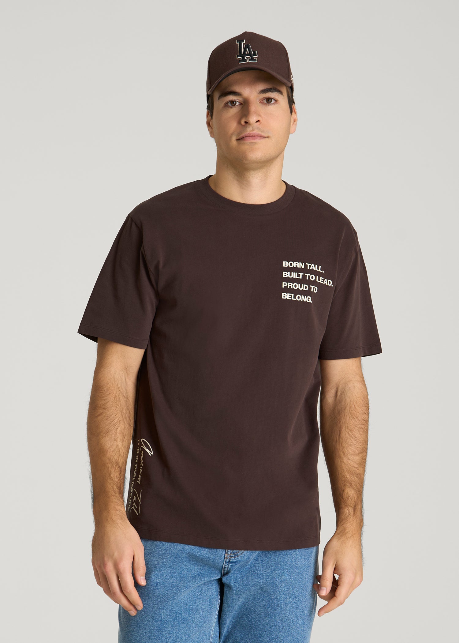 American Tall Online Shop | Mission Graphic Tee for Tall Men in Brown