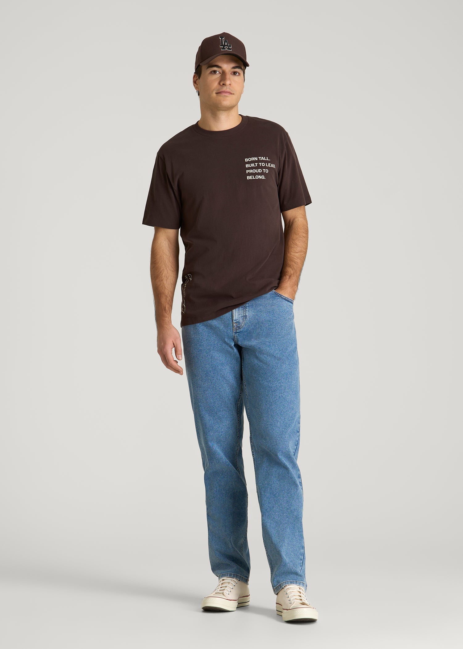 American Tall Online Shop | Mission Graphic Tee for Tall Men in Brown