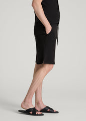 American Tall Discount | Terry Cotton Pull-On Shorts for Tall Men in Black