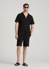 American Tall Discount | Terry Cotton Pull-On Shorts for Tall Men in Black